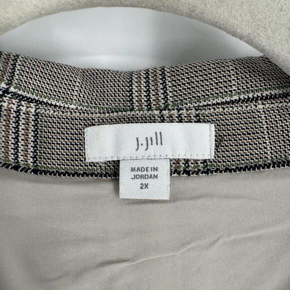 J.jill blazer 2x gray plaid jacket workwear business office career plus size - Picture 2 of 5
